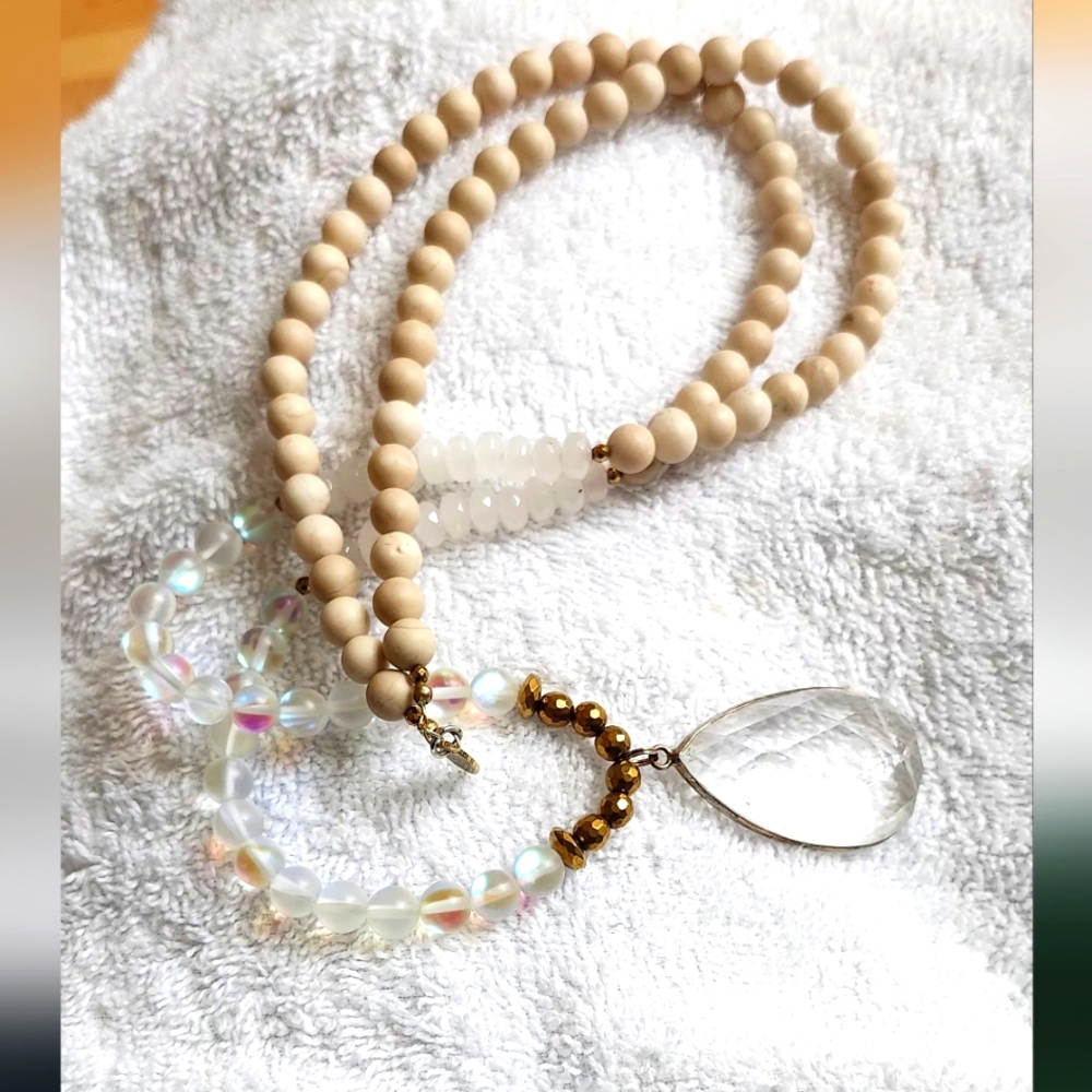 Natural Stone Quartz  Necklace